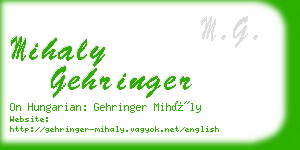 mihaly gehringer business card